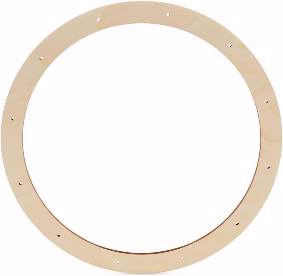 Woodpeckers Large Wreath Frame 13-inch Diameter, Pack of 1 Wood Forms, Rings for Crafts & Door With Lights