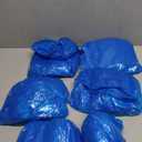 Boao 6 Pcs Disposable Plastic Tablecloth Parties Picnic Table Covers with Elastic Fitted Elastic Plastic Table Cover Rectangle Waterproof for Indoor, Outdoor, Picnic, Camping (Blue,72 x 30 Inch)