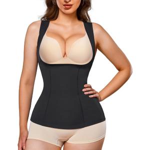Eleady Women's Underbust Corset Tops Waist Trainer Tummy Control Shapwear Slimming Body Shaper (Large, Black)