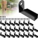 24 Pcs Fence Mounting Bracket for 1" x 1" Square Rails, Carbon Steel Fence Mounting Bracket, Panel Internal Connector - Black