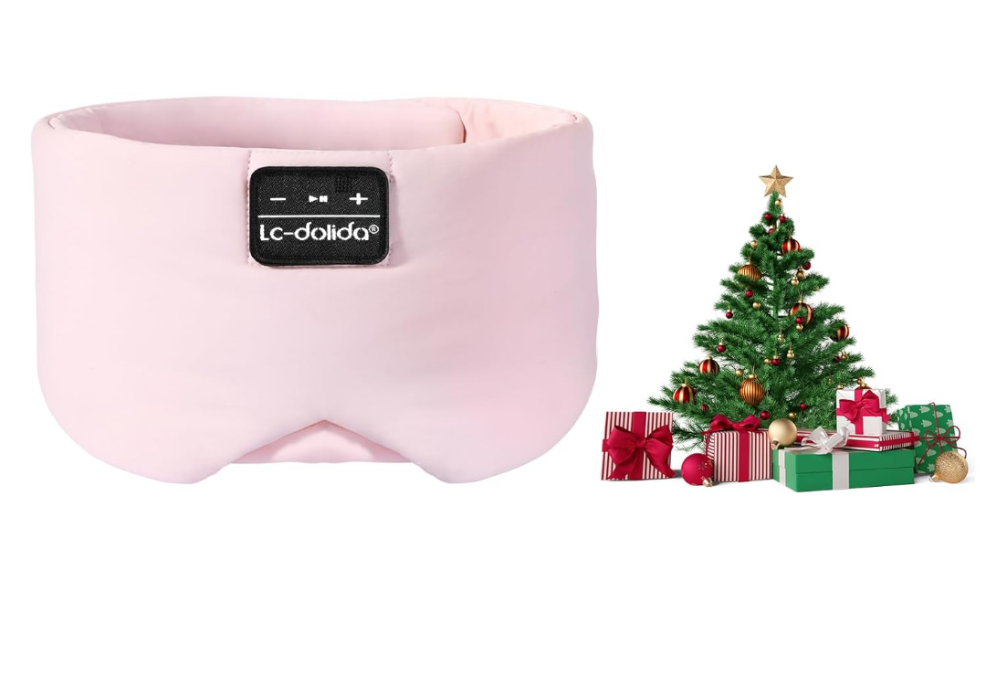 LC-dolida Sleep Mask with Bluetooth Headphones, Ice Silk Sleep Mask with Bluetooth 5.4, Total Blackout Eye Mask for Sleeping