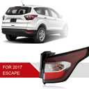 Tail Lights Assembly Compatible with 2017-2019 Ford Escape | S,SE,SEL,Titanium Halogen Outer Taillight Rear Brake Lamp with Bulbs and Harnesses Right Passenger Side FO2805116C