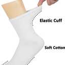 BomKinta Women Casual Calf Socks - Cute Cotton Crew Socks - Soft Above Ankle Sock Gifts 6 Pairs Size 5-10 (White)