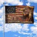 250 Years Of Freedom Flag 3x5 Ft, 250th Anniversary Banner, 250 Anniversary Usa Flag With Brass Grommets, American Flags With Eagle, Front & Back Printed, Patriotic Flags Decor House 1