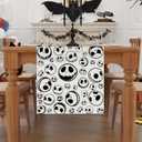 3 x Linen Halloween Table Runner 72 Inches Long, Halloween Home Kitchen Dining Room Table Decor, Christmas Xmas Winter Holiday Decorations and Supplies for Home