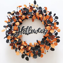 TOKCARE Halloween Wreaths for Front Door,22 inch Pumpkin Wreath Fall Decorations for Home with Wood Pumpkins Thanksgiving Decorations with Glitter Sign