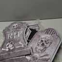 Halloween Decorations Tombstones Yard Sign,6Pcs Luminous Rip Halloween Gravestones With 13.7'' Stake Large Graveyard Glow In The Dark Headstone Signs For Outdoor Yard Lawn Garden Cemetery Scary Decor