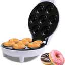 Courant Mini Donut Maker Machine for Holiday, Kid-Friendly, Breakfast or Snack, Desserts & More with Non-stick Surface, Makes 7 Doughnuts, White