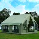 KNUO Inflatable Camping Tent, Large Blow-Up Air Tent, No Assembly Needed Luxury Glamping House, Oxford Fabric, 10x10ft