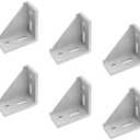 6Pcs 4040 Inside Corner Bracket Gusset, Silver Aluminum Extrusion Brackets, L Bracket Connector for 4040 Series Aluminum Extrusion Profile with Slot 8mm