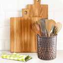 Monarch Abode Kitchen Utensil Holder Hand Hammered Metal Antique Copper Utensil Holder, Decorative Utensil Crock for Kitchen Counter, Cooking Tool and Spatula Holder for Countertop, Caddy Organizer