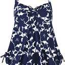 Septangle Women Plus Size Bathing Suits Paisley Print Two Piece Swimsuit Tankini Swimwear, 12
