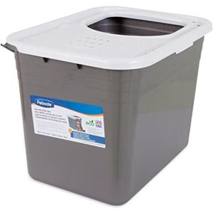Petmate Enclosed Cat Litter Boxes with Hinged Lid and Wide Top Entry Opening, Cat Litter Box Enclosure with Filter Lid, Made in USA, Scoop not Included (1 Count (Pack of 1), Gray)
