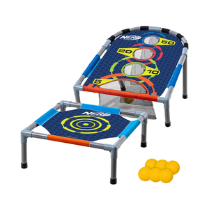 NERF Kids Bounce N Score Target Toss Game Set - Foam Ball Bouncing Game for Kids Ages 6+ - (6) Foam Bouncy Balls and (1) Scoring Target Included
