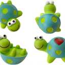 4Pcs Mini Turtles Figurine Cute Tortoise Rear View Mirror Decorations Car Dashboard Decor Self-Adhesive Desktop Plant Pot Ornaments