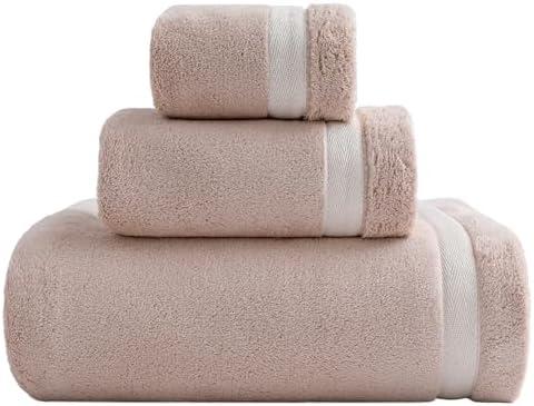 XIQ 40x80 Inches Bath Sheets Extra Large Bath Towels Set Super Soft Quick Dry Luxury Microfiber Shower Towels for Bathroom Beige, 3PCS