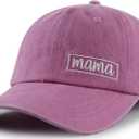 Funny Embroidered Mama Hat for Women, Adjustable Cotton Mom Birthday Gifts Baseball Cap