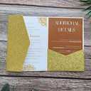 MillaSaw Invitation Cards Wedding Anniversary Invite Envelop Easy DIY Greeting Cards 25pcs (Glittery Gold)