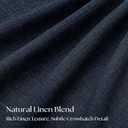Navy Blue Pinch Pleated 100% Blackout Linen Curtains for Bedroom 84 Inch Length Room Darkening with Liner Window Curtains 84 Inches Long for Living Room Black Out Pleat Drapes Back Tab 50 Inch Wide