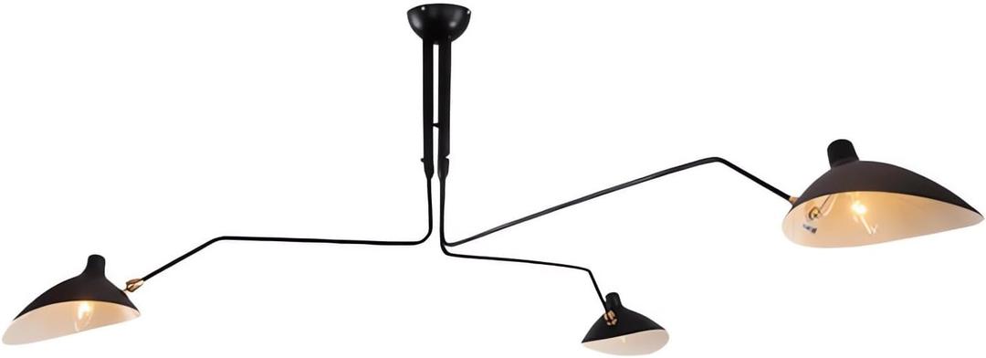 Modern Wrought Iron Metal Branch Tube 3 Arm 6 Arm Adjustable Shading Light Chandelier - Black - Restaurant, Corridor (D135*H60cm(3 Head))