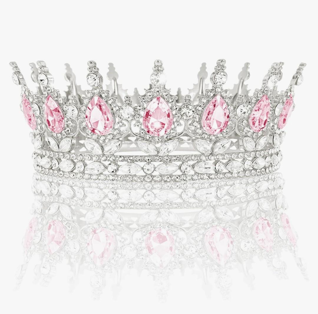 Gold Crown for Women, Crystal Queen Tiaras Headband Wedding Bridal Hair Accessories, Birthday Party Prom Cake Topper