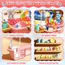 Upgraded Toddler Sand Water Table Toy with Electric Water Pump, Kids Sand Water with Faucet/Play Food Accessories/Fishing Toy, Kitchen Play Sink Toys for Girl Boy Age 3+ (Pink), 21.26"L x 11.42"W x 20.87"H