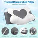 Cervical Neck Pillow for Sleeping, Memory Foam Pillow for Neck Support, Ergonomic Pillow for Pain Relief, Contour Bed Pillow for Side Back Stomach Sleepers, Grey, Queen Size
