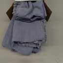 Woaboy Decorative Linen Fringe Throw Pillow Covers Boho Farmhouse Soft Cushion Covers Accent Pillowcases with Tassels for Living Room Couch Sofa Bed Chair,18x18 Inch Set of 2, Coastal Blue