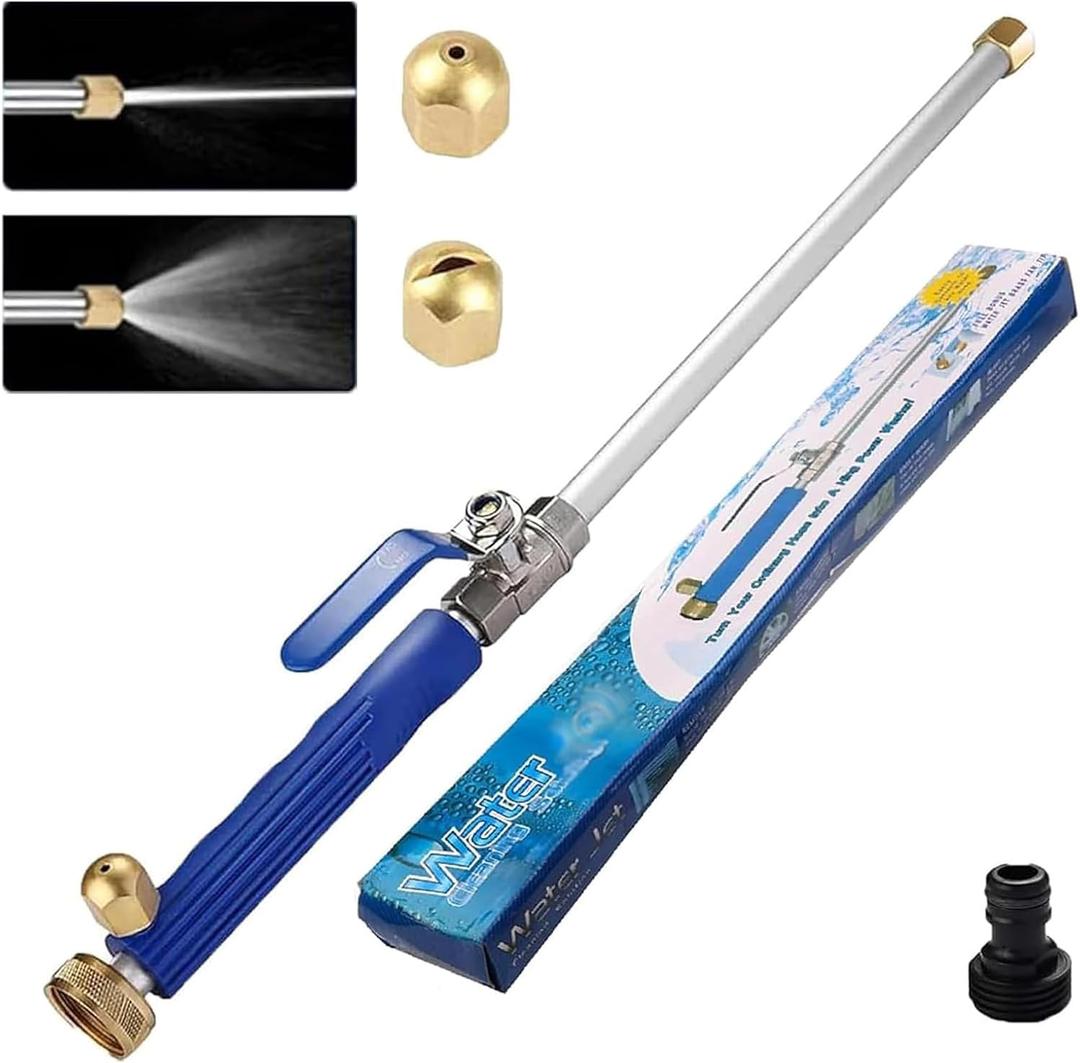 Car Pressure Washer, Patio Cleaner, 2-in-1 Cordless High Pressure Washer Nozzle for Garden Hose, 2025 Upgrade Portable Power Washer with 2 Tips & Quick Connectors for Home, Deck, Fence Cleaning (Blue)