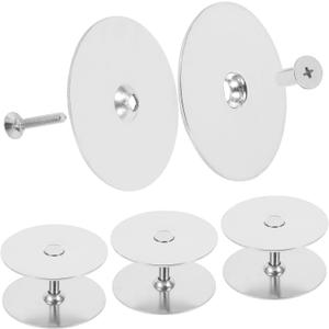 Door Hole Cover Plate Filler Plate Deadbolt Cover Plate 2-5/8" Diameter,1 Inch and 2 Inch Connecting Screws (3Pack/Satin Nickel) (Silver)
