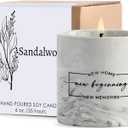 FreeJac House Warming Gifts New Home Housewarming Gift for Women Men Friend - New Home Gift Ideas New Homeowner Gifts House Warming Decoration Party Decor Ceramics Sandalwood Scented Candle 6oz