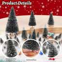 44Pcs Mini Christmas Trees Artificial Pine Trees,Black Sisal Trees Bottle Brush Trees Snow Frosted Christmas Tree with Wood Base for Christmas Home Table Decor