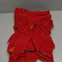 Sggvecsy 10 Pcs Christmas Red Bow 13 x 9 Inches Wreath Bows Christmas Velvet Bows Large Xmas Tree Decorations Gold Edge Hanging Ornaments Handmade Crafts for Home Indoor Outdoor Fence Stairs Railing