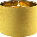 Yellow Velvet Drum Lamp Shade Medium Lampshade 13``Top13``Bottom10``High(Spider) Modern Lamp Shade for Table & Bedside Lamp Replacement Lampshades in Hand Crafted - By GO&SO