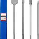 4-Piece SDS Max Chisel Set, 18-Inch Rotary Hammer Chisels for Concrete, Tile & Masonry  Heat-Treated Alloy Steel, Includes Point, Flat, 3-Inch Wide & U-Groove Chisels with Storage Tube