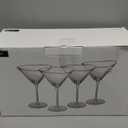 Amalfi Triangular Glassware or Stemware with Gold Rims - Sets of 4 (Martini - S/4)