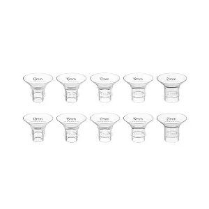 Nullie 3-in-1 Flange Sizing Kit (13mm, 15mm, 17mm, 19mm, 21mm) for 24mm Breast Pump Shields – 10 PCS BPA-Free Soft Silicone Flange Inserts for Electric Double Breast Pumps