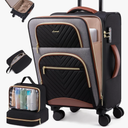 LOVEVOOK Carry on Luggage 22x14x9 Airline Approved, Large Waterproof Carry on Suitcase with 3 Packing Cubes,Lightweight Softside Underseat Travel Luggage with 360° Wheels,Laptop Compartment,TSA Lock