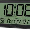 Geevon Self-Setting Atomic Alarm Clock with Jumbo LCD Display, Backlight &Temp-Friendly Bedside Clock with Snooze, Auto DST for Bedroom, Office, Nightstand