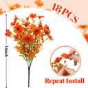 18 Bundles Artificial Flowers for Outdoors UV Resistant Fake Flowers Realistic Faux Flowers Artificial Plants Outdoor for Fall Indoor Garden Patio Window Box Kitchen Home Autumn Decor (Orange)