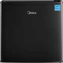 Midea MERM17B0ABB 1.7 Cu Ft Mini Fridge, Compact Refrigerator with Adjustable Thermostat, Reversible Door, Low Noise, Energy Efficient, Ideal for Dorm, Office, Bedroom, Black