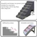 Dog Stairs for High Beds 30-33 inches Tall, 7-Step Pet Stairs/Steps for Small Large Dogs, 30D Foam Pet Steps/Ramp/Ladder for High Bedsides, with 4pcs Dog Ramp for Stairs, Dark Grey