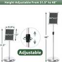 Poster Stand Holder Adjustable Pedestal Floor Standing Sign Holder Vertical and Horizontal View Sign Display, Aluminum Snap Open Frame with Safety Corner (Sliver-8.5x11)