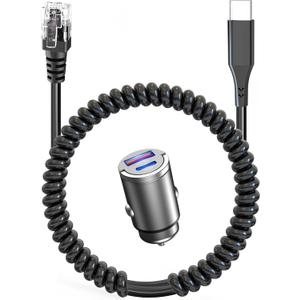 Radar Detector Cable,USB-C to RJ11 Plug Charging Kit,with Automatic Recognition and Matching Voltage Function,for Escort Max360 Unide Beltronics Cob'r'a DualPro 360 Radenso XP etc Radar Detector