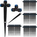 40 Pack 1/4" Drip Irrigation Tee Connectors, Quick Connect Universal Drip Irrigation Tubing Coupling Valve, Connector Locking Fitting for Sprinkler or Drip Irrigation System Parts & Connectors