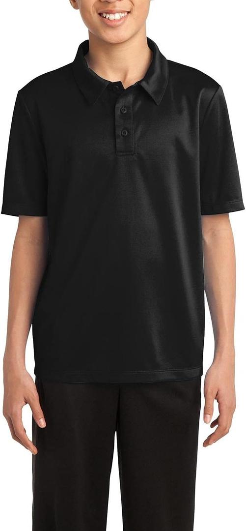 Short Sleeve Polo Shirts for Boys Silk Touch Performance Polo Shirts for Athletic Fit L