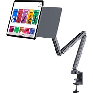 Magnetic iPad Pro 12.9 Stand, Aluminum Alloy Foldable Arm Mount or Working, Multi-Node Adjustable Tablet Holder for iPad Pro 12.9" 3rd/4th/5th/6th Gen-Gray (iPad Pro 12.9"/ iPad Air 13"-M2)