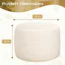 Round Ottoman Foot Rest Pouf for Living Room Couch - Soft Plush Hassock, 26"D x 26"W x 18"H
