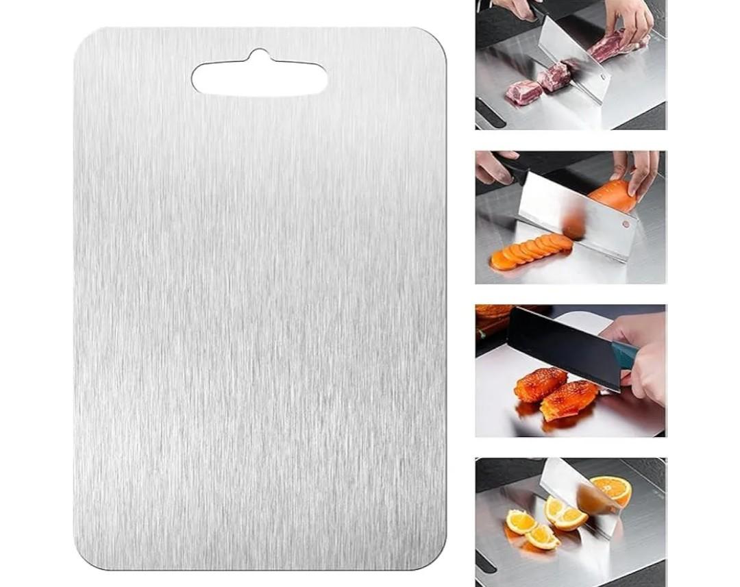 Titanium Cutting Board - 2025 New Upgrade 100% Pure Titanium Cutting Boards for Kitchen Double Sided Titanware Cutting Board,Hygiene Durable Dishwasher Safe Chopping Board(16.1‘’LX10.1‘’W)