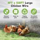 HOSTIC 4FTx150FT Chicken Wire Netting 2IN Mesh Galvanized Wire Hexagonal Fencing for Poultry Garden Fence Barrier